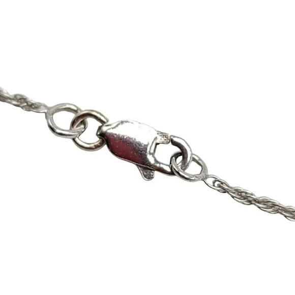 Pink Clear Glass Rhinestone Silver Plated Necklace Earring Set Chain is Sterling - Picture 6 of 6